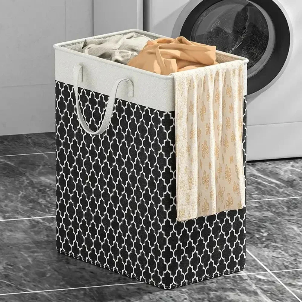 Cesto de ropa plegable impermeable de 75 L con asas