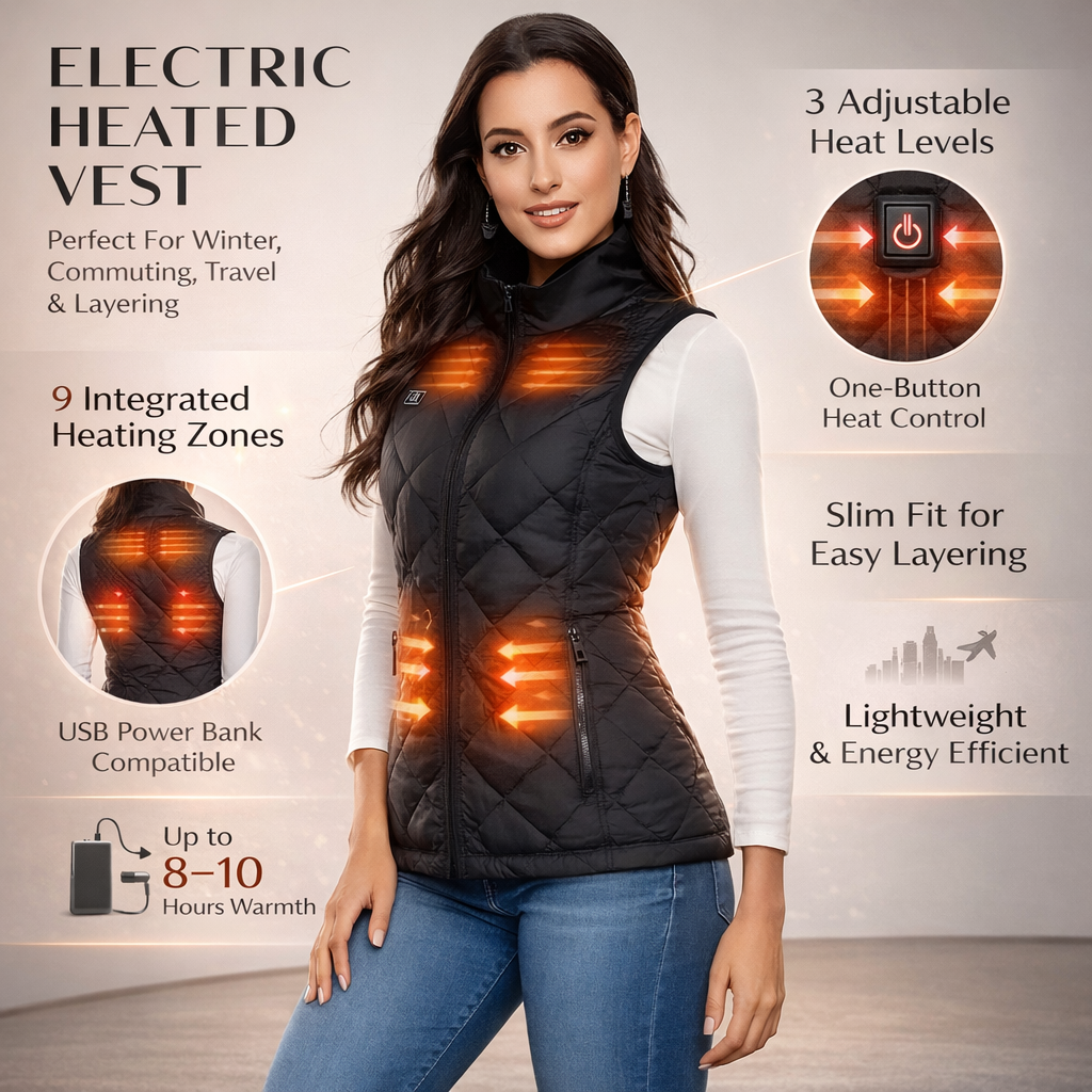 Chaleco calefactable para mujer con calefacción eléctrica