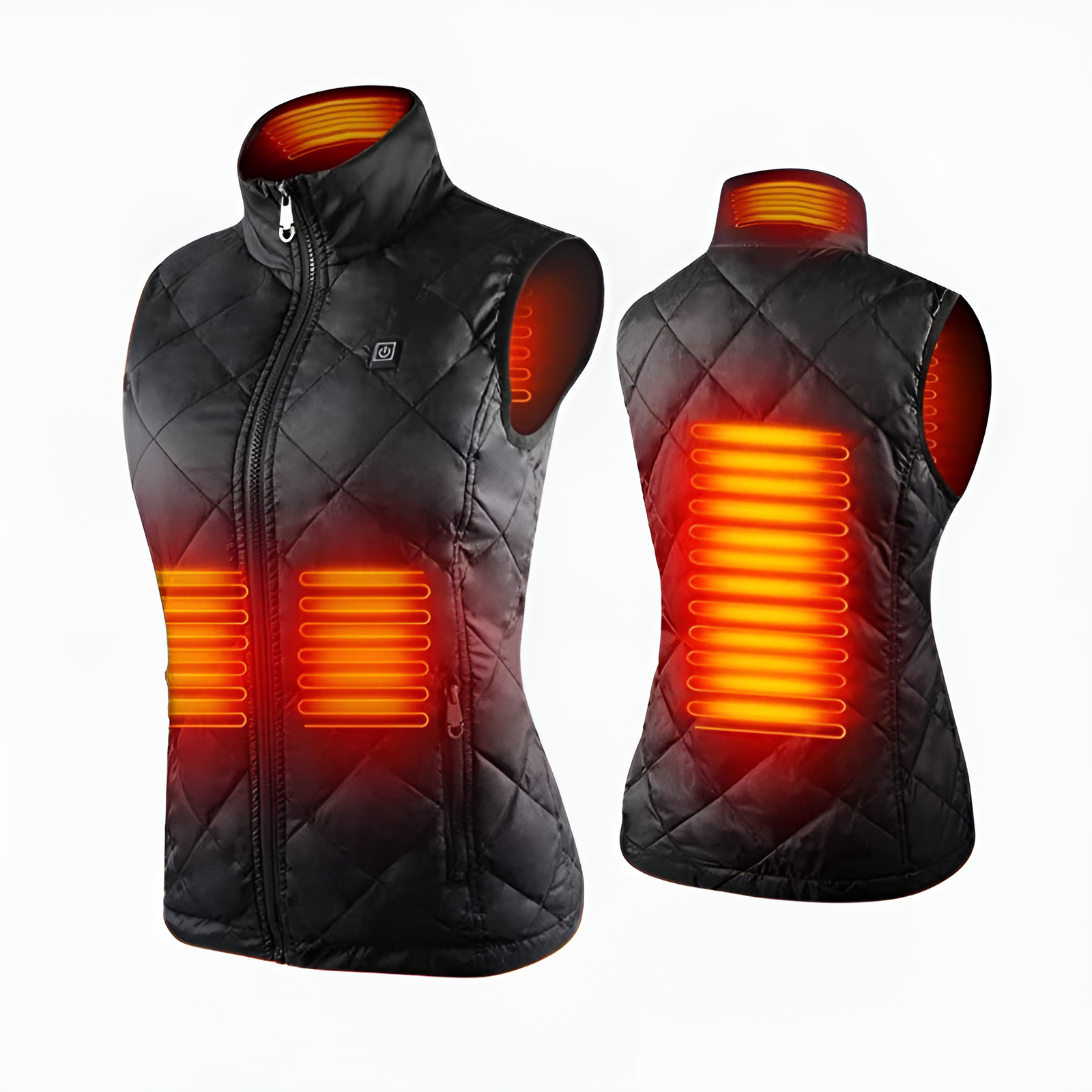 Chaleco calefactable para mujer con doble control y 9 zonas de calor