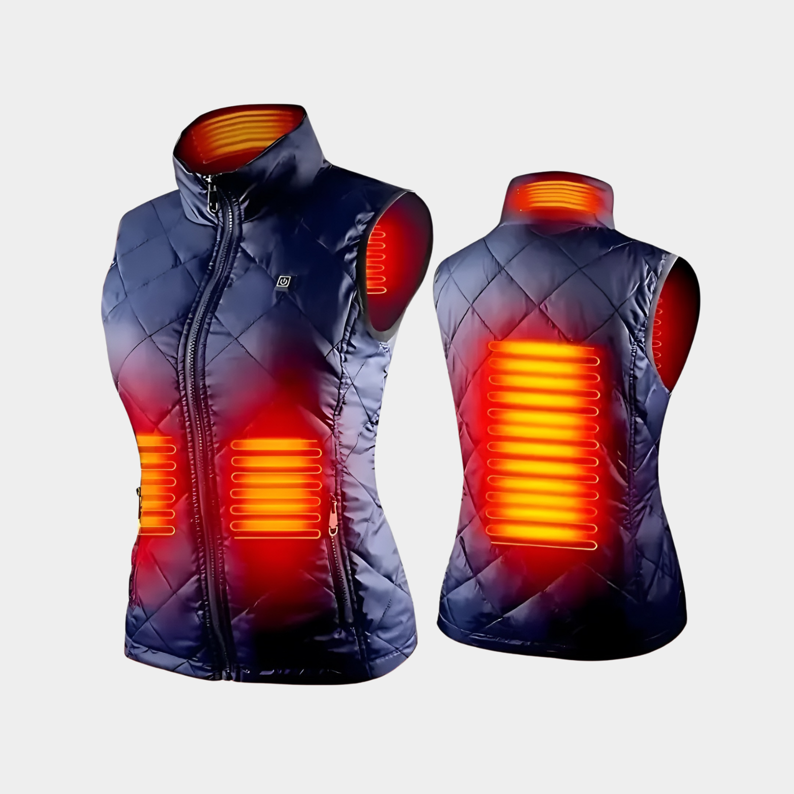 Chaleco calefactable para mujer con doble control y 9 zonas de calor