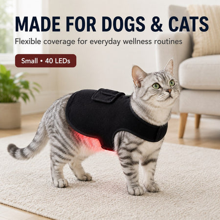 Chaleco de fototerapia roja para perros y gatos – 660 nm + 850 nm infrarrojo cercano para espalda, cadera, articulacione