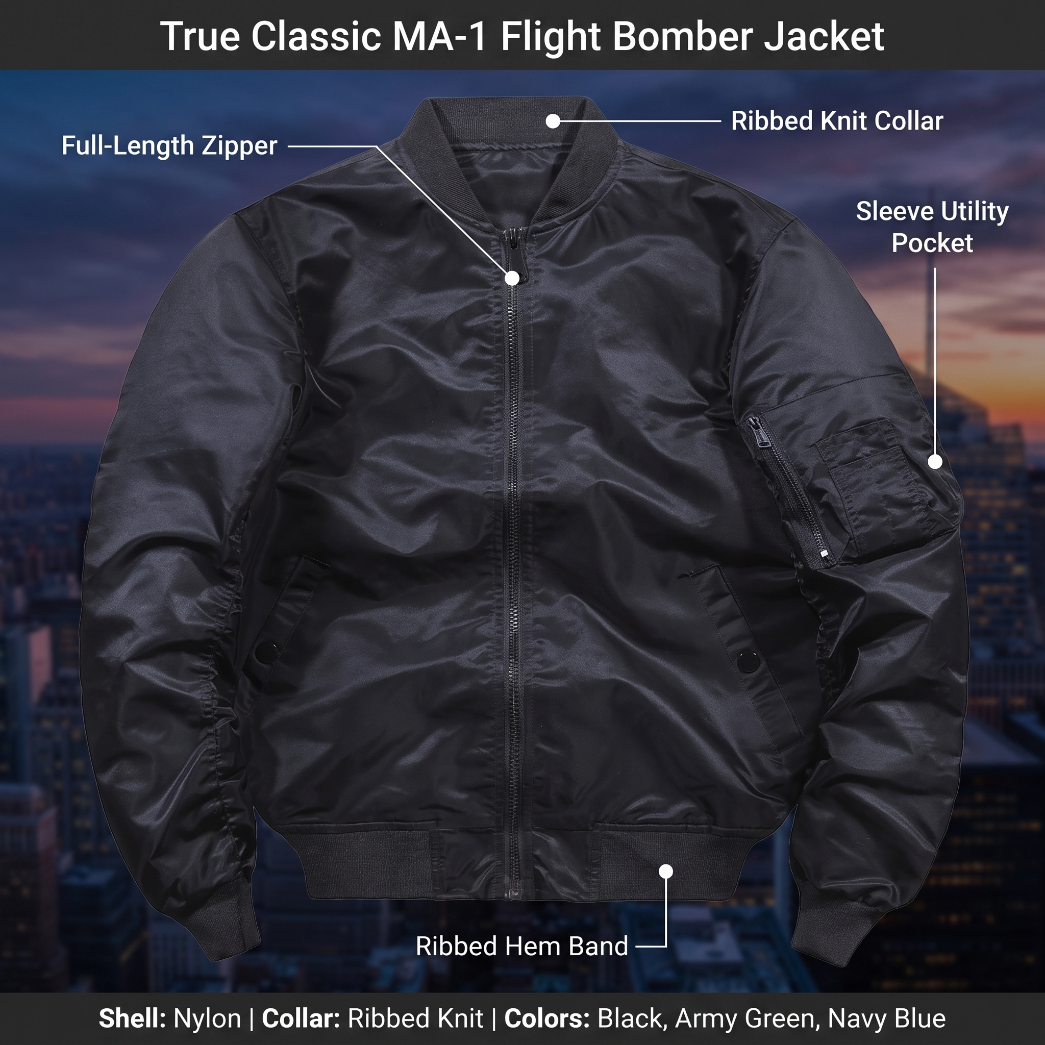 Chaqueta bomber de vuelo MA-1