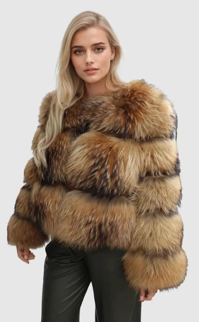 Chaqueta de pelo sintético para mujer con mangas largas