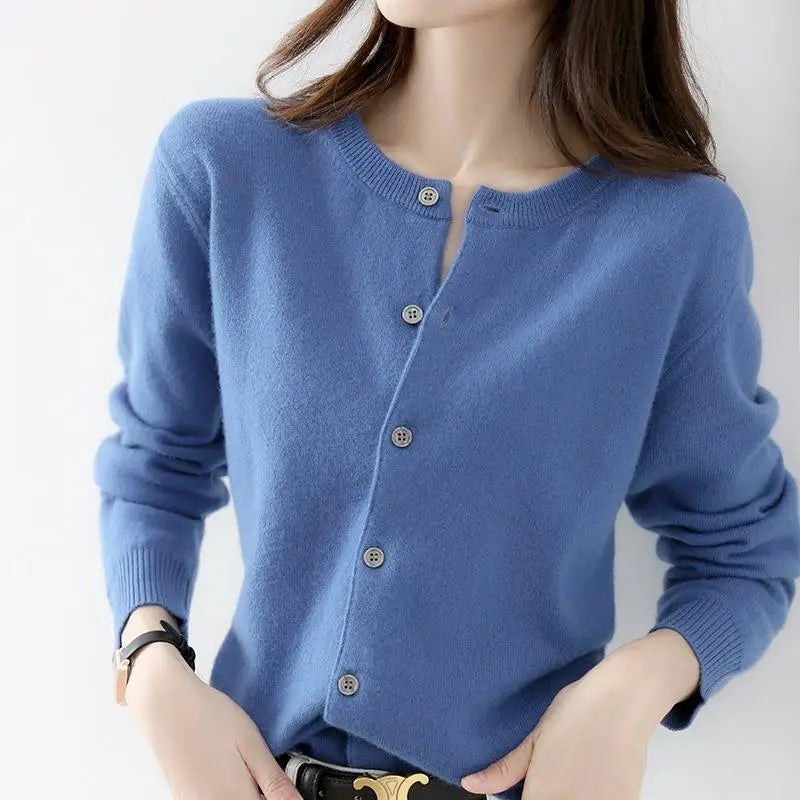 Chaqueta de punto de cachemir Lyria suave para primavera y otoño