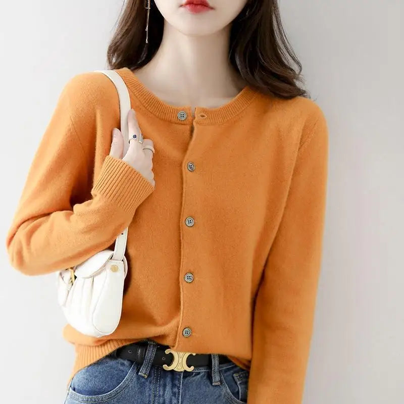 Chaqueta de punto de cachemir Lyria suave para primavera y otoño