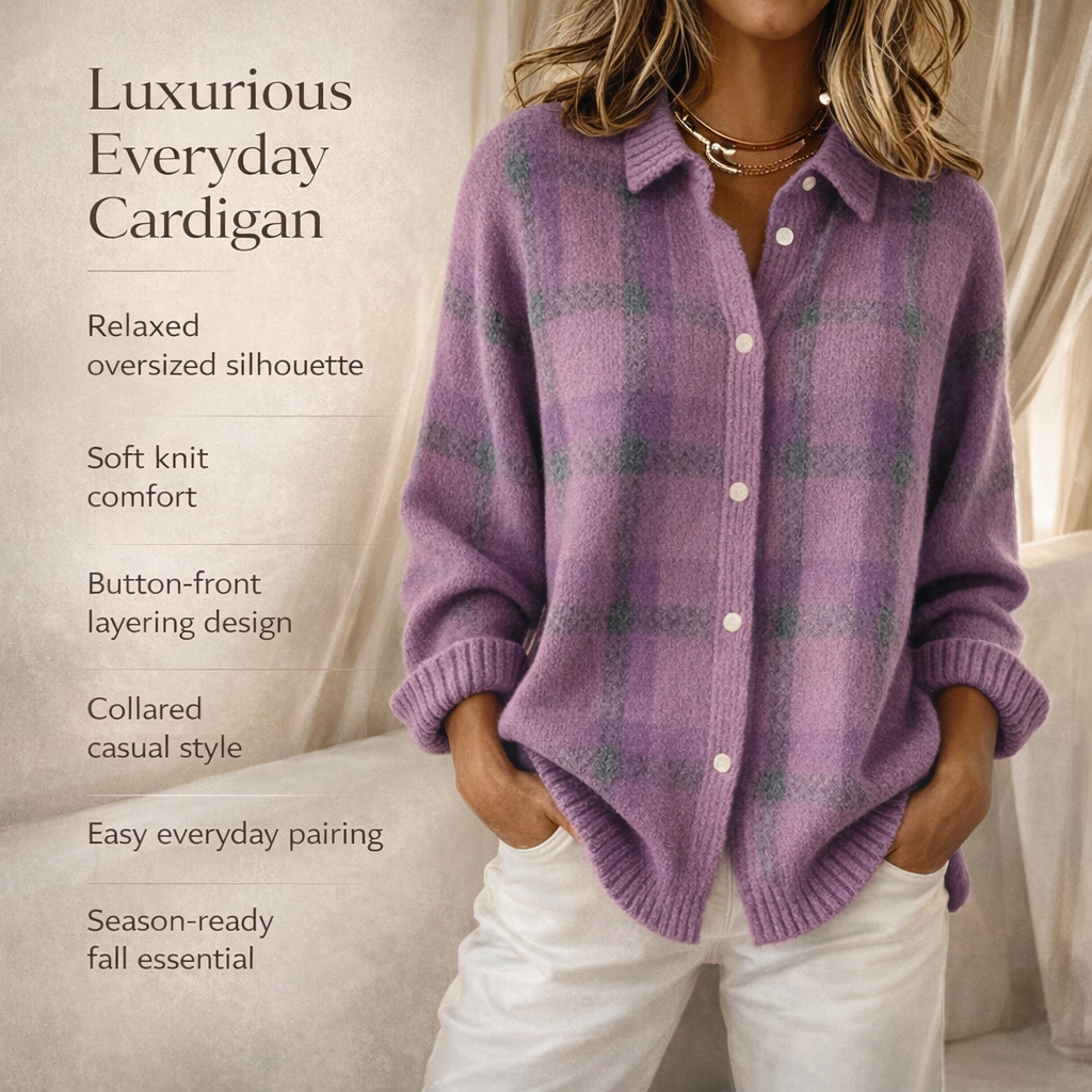 Chaqueta de punto oversize con botones y manga larga para mujer