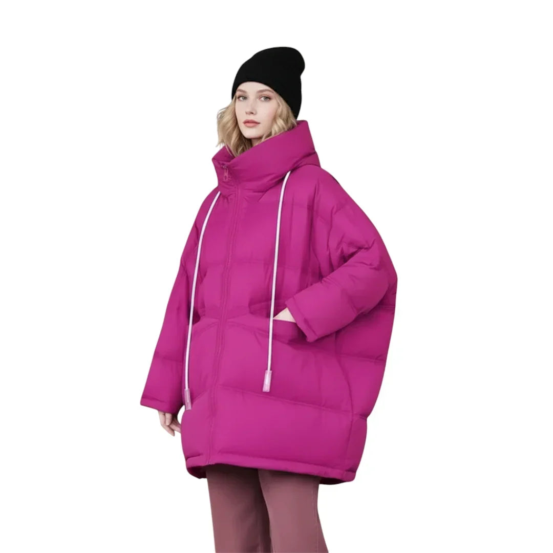 Chaqueta larga de plumón con capucha para mujer para invierno