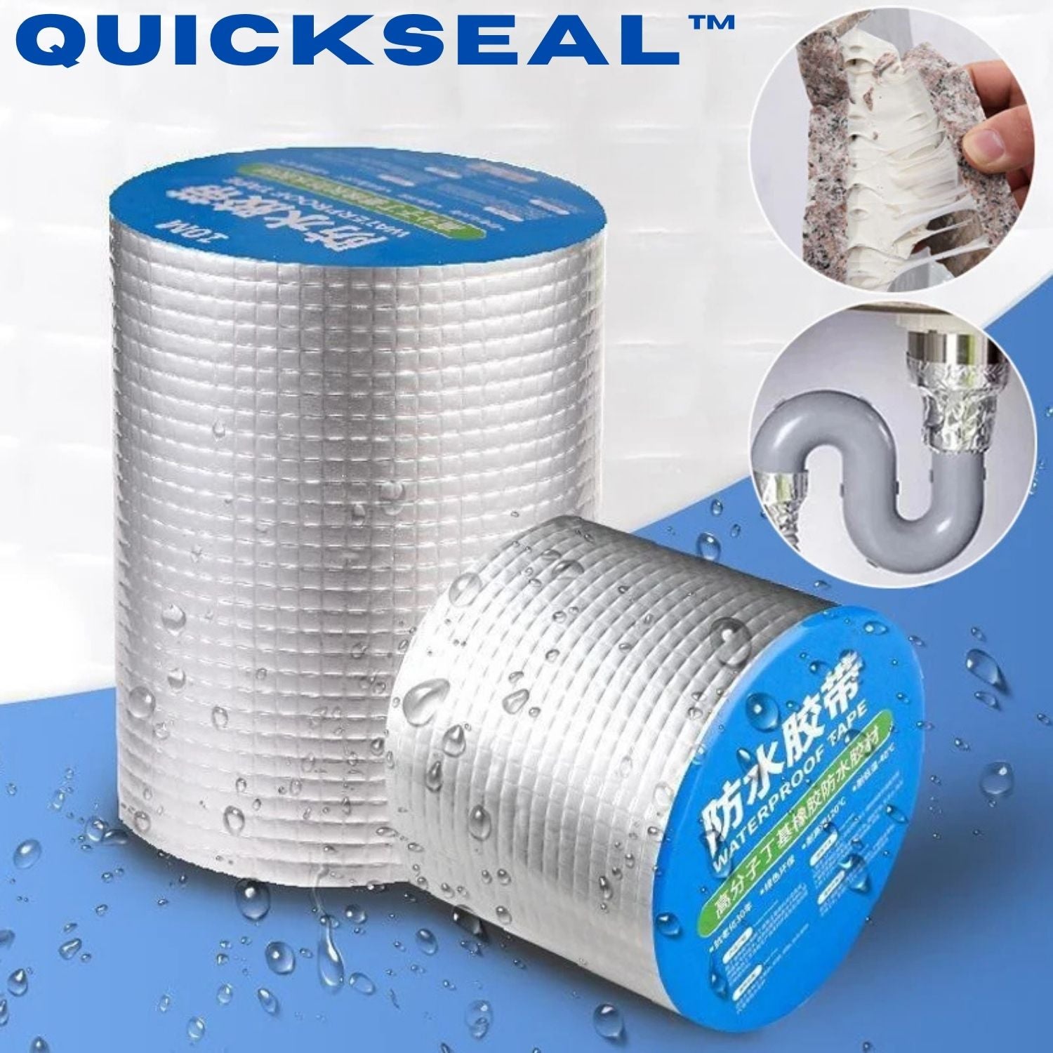 Cinta de sellado | Cinta impermeable para reparar fugas | Fuerte adhesión en superficies | QuickSeal