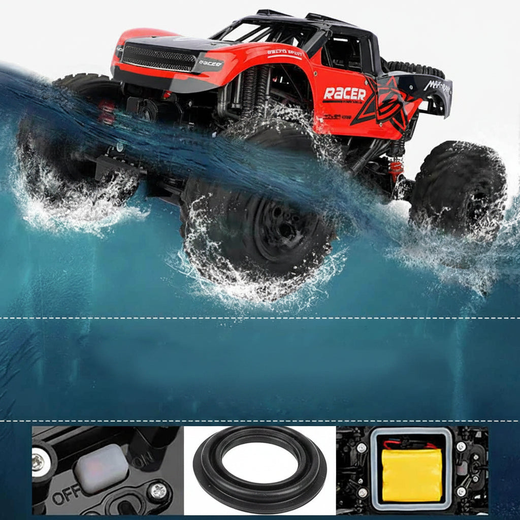 Coche RC anfibio todoterreno monster truck con mando a distancia
