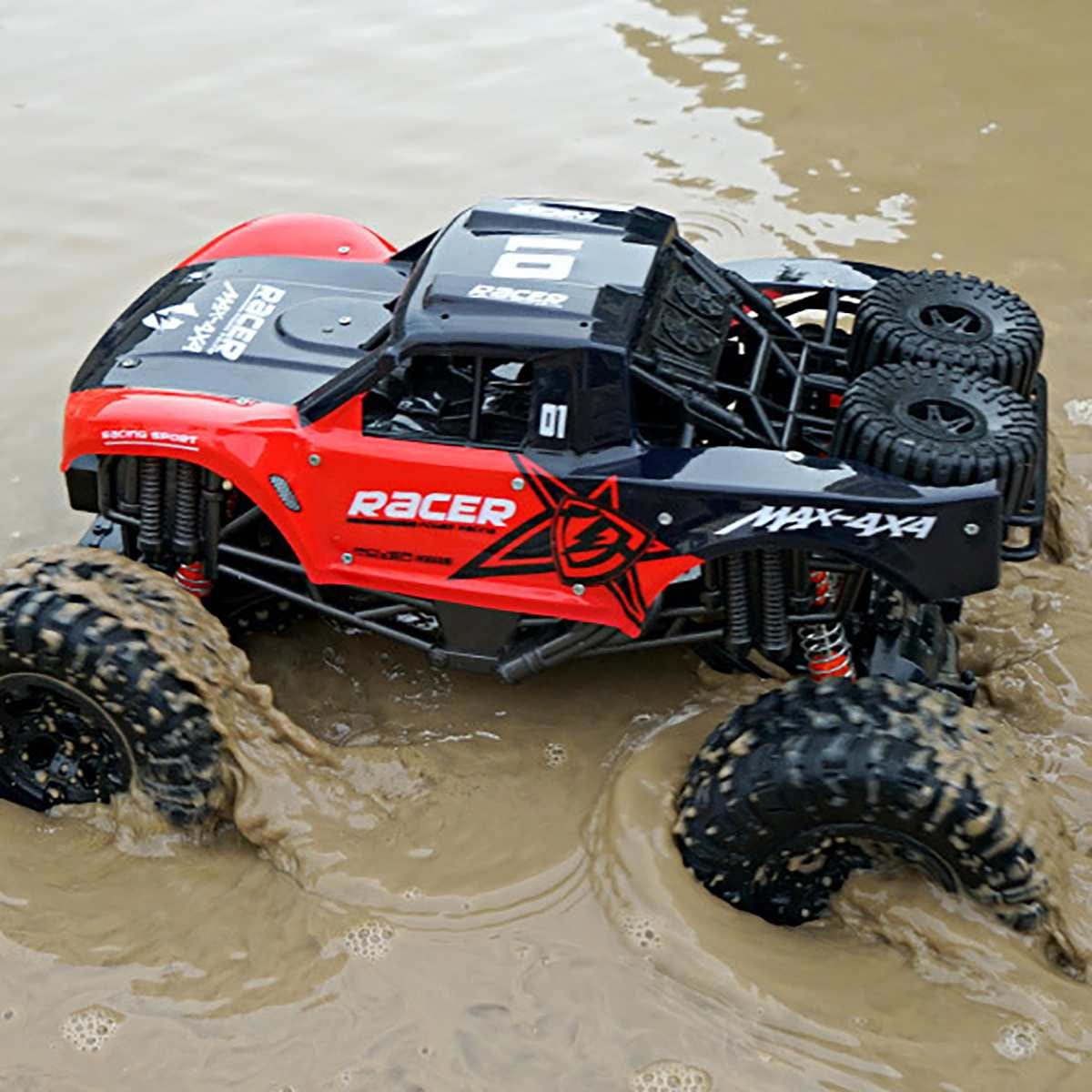 Coche RC anfibio todoterreno monster truck con mando a distancia