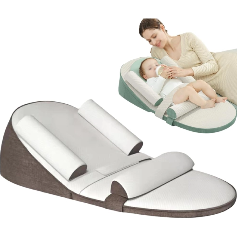 Cojín antirreflujo inclinado para bebés con soporte lateral ergonómico