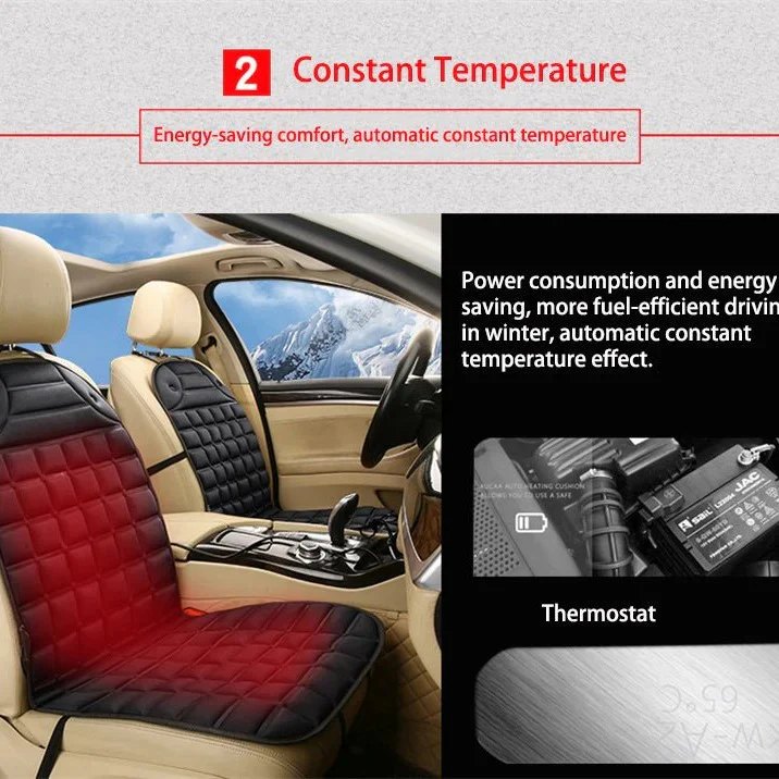 Cojín calefactable para asiento de coche