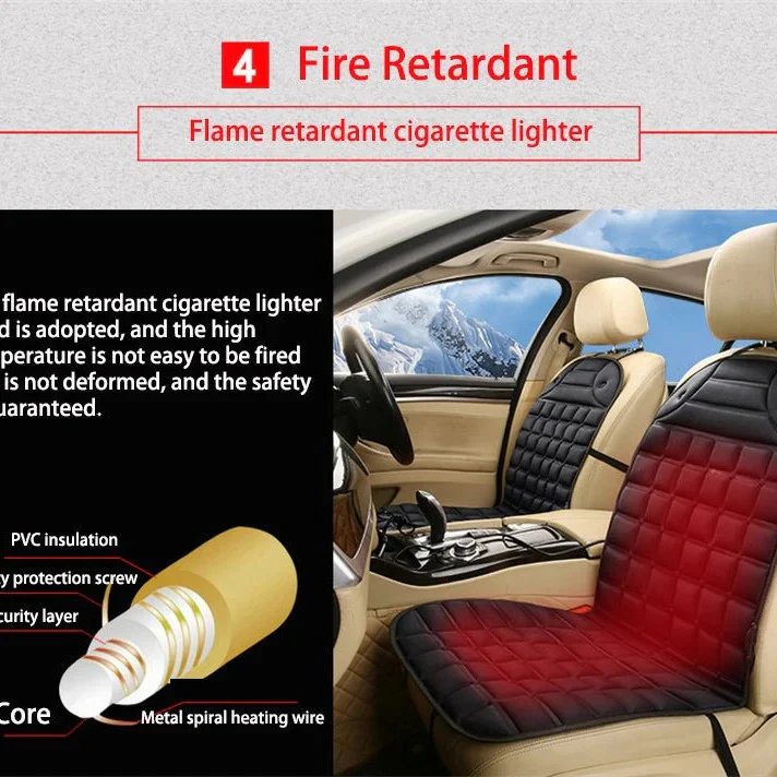 Cojín calefactable para asiento de coche
