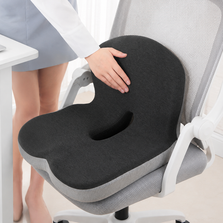 Cojín de asiento ergonómico de espuma viscoelástica con alivio de presión y base antideslizante