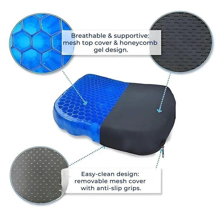 Cojín de gel ergonómico para oficina, coche y uso diario