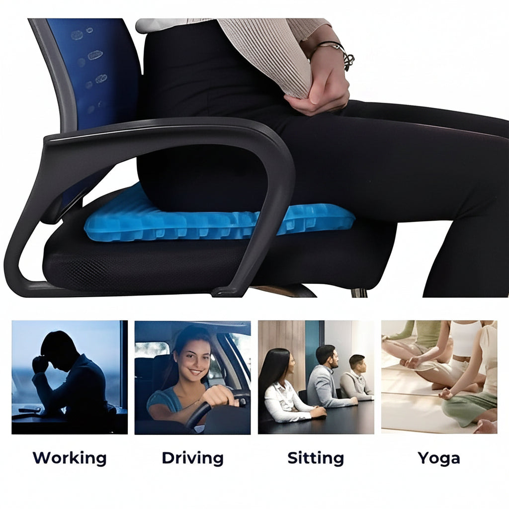 Cojín de gel ergonómico para oficina, coche y uso diario