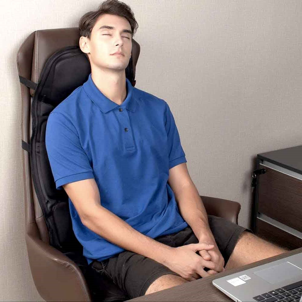 Cojín de masaje con calor de 8 modos para espalda, cuello y cuerpo completo – Perfecto para coche y hogar