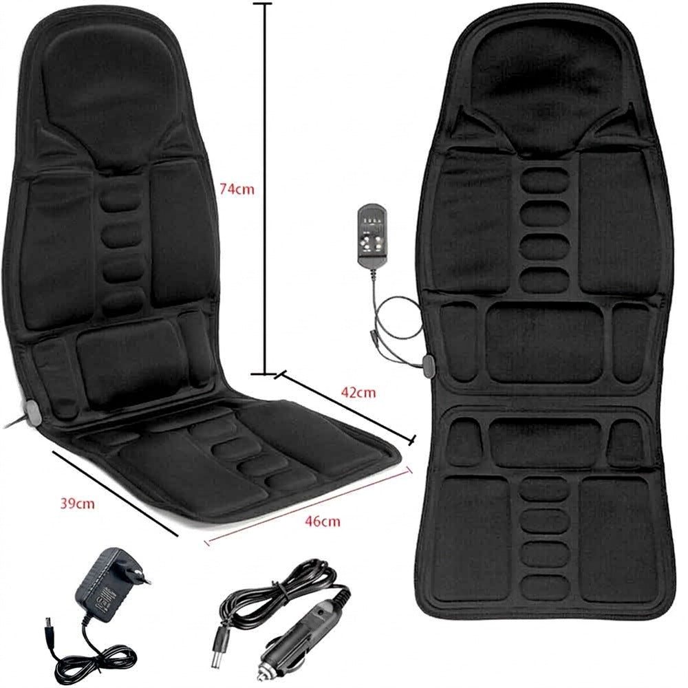Cojín de masaje con calor de 8 modos para espalda, cuello y cuerpo completo – Perfecto para coche y hogar