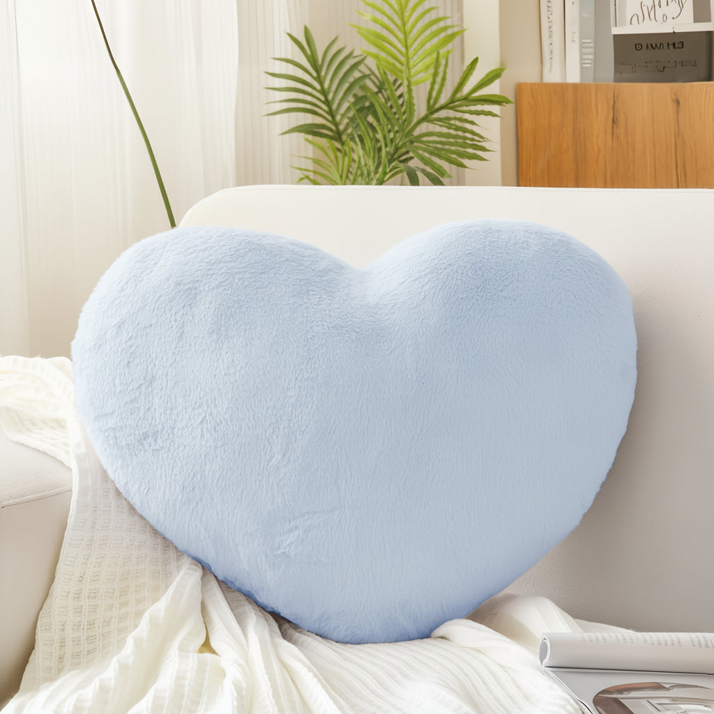 Cojín decorativo de felpa con forma de corazón