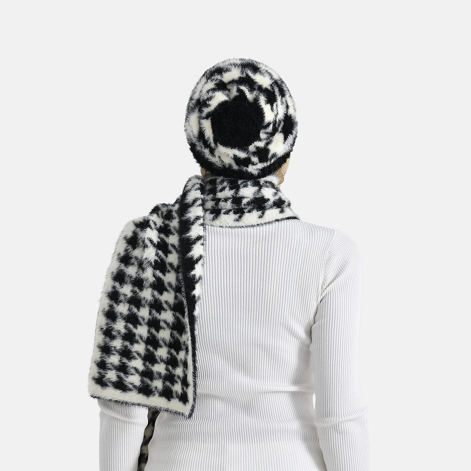 Conjunto de bufanda y gorro con estampado de leopardo para mujer Styled By – Accesorios de invierno de 2 piezas