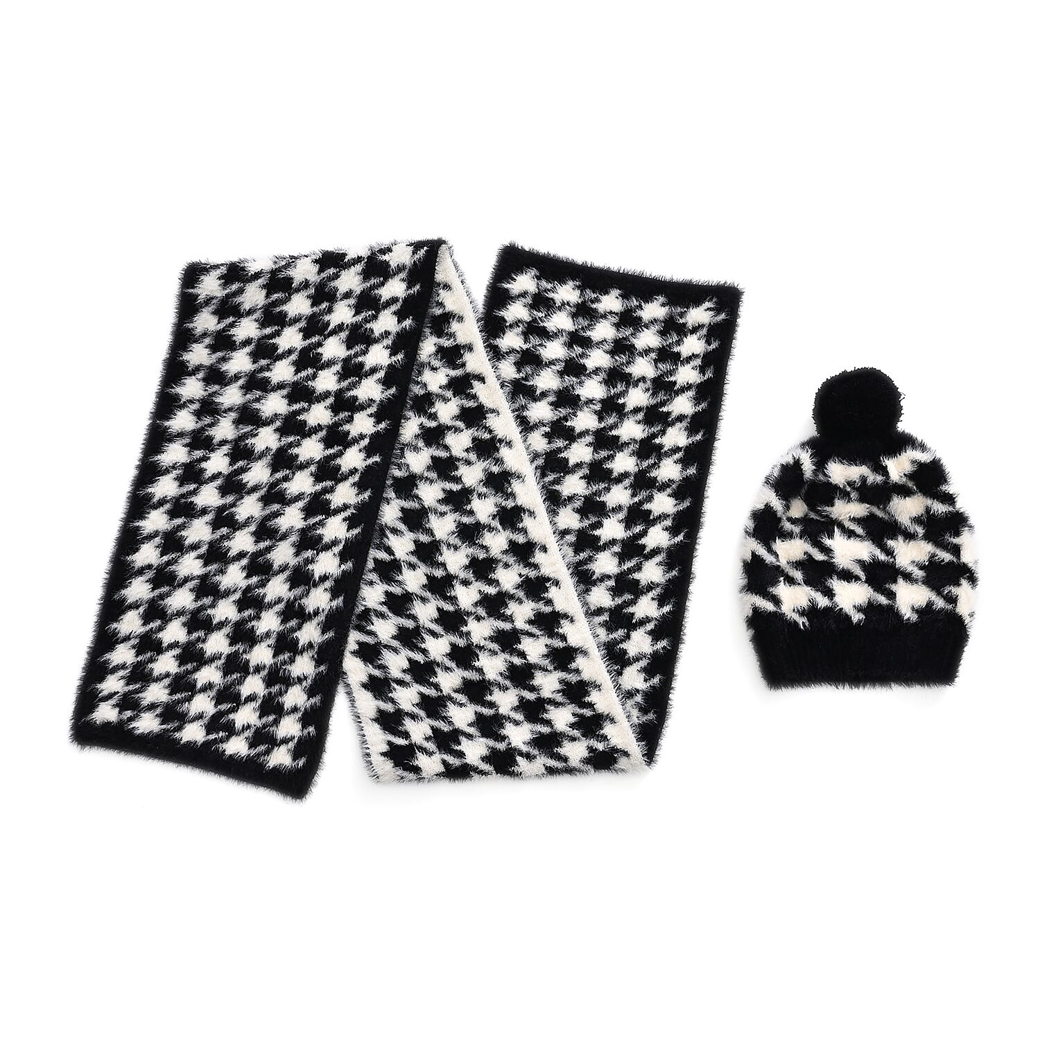 Conjunto de bufanda y gorro con estampado de leopardo para mujer Styled By – Accesorios de invierno de 2 piezas