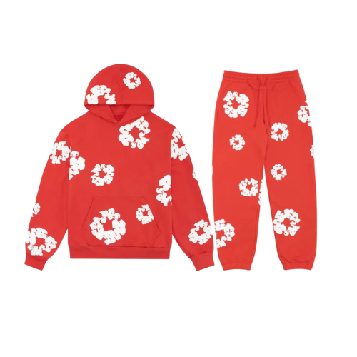 Conjunto de chándal con capucha y pantalón estampado floral