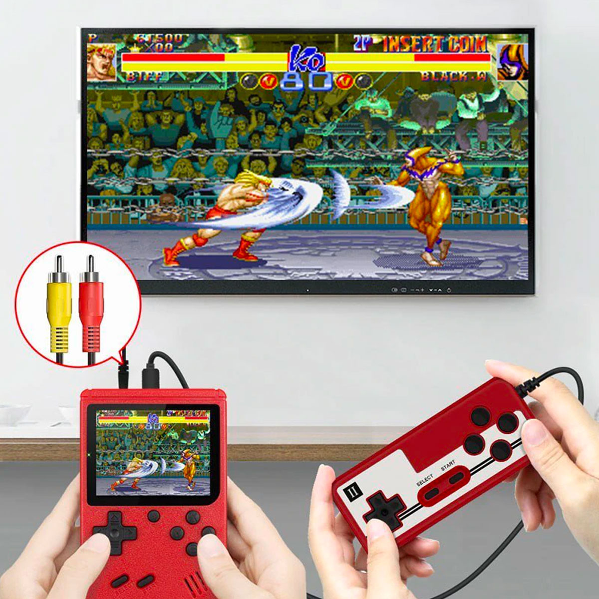 Consola de juegos RetroMaster 400X con 400 juegos clásicos y conexión a TV