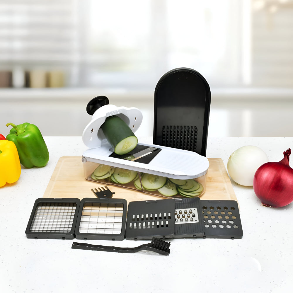 Cortador de verduras manual con set de cuchillas intercambiables