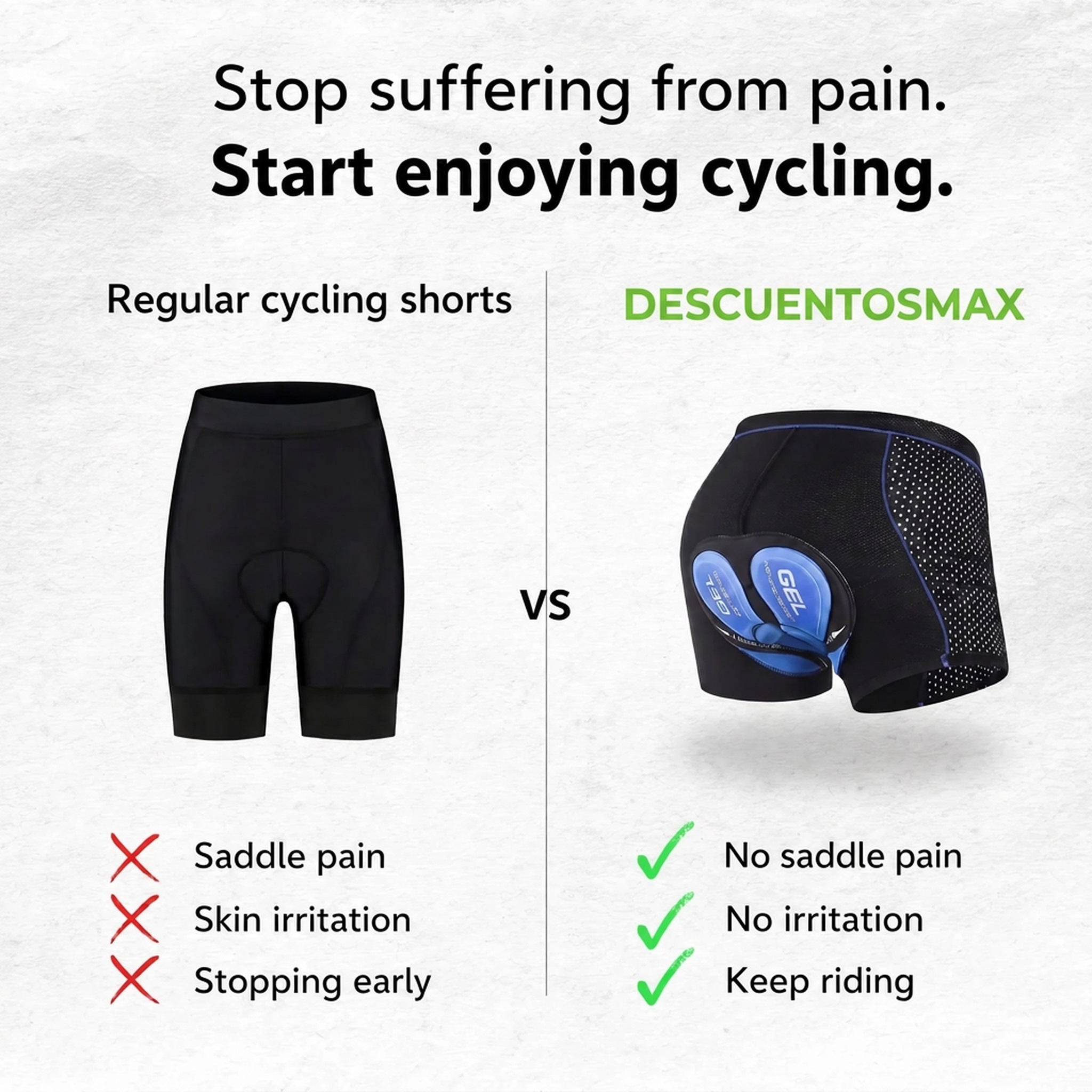 Culotte ciclismo para mujer y hombre | Pantalón corto bicicleta con almohadilla de gel | Ropa interior acolchada ciclism