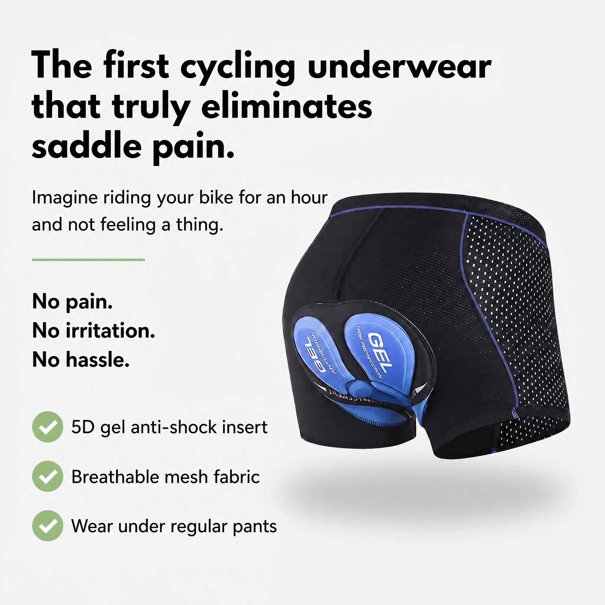 Culotte ciclismo para mujer y hombre | Pantalón corto bicicleta con almohadilla de gel | Ropa interior acolchada ciclism
