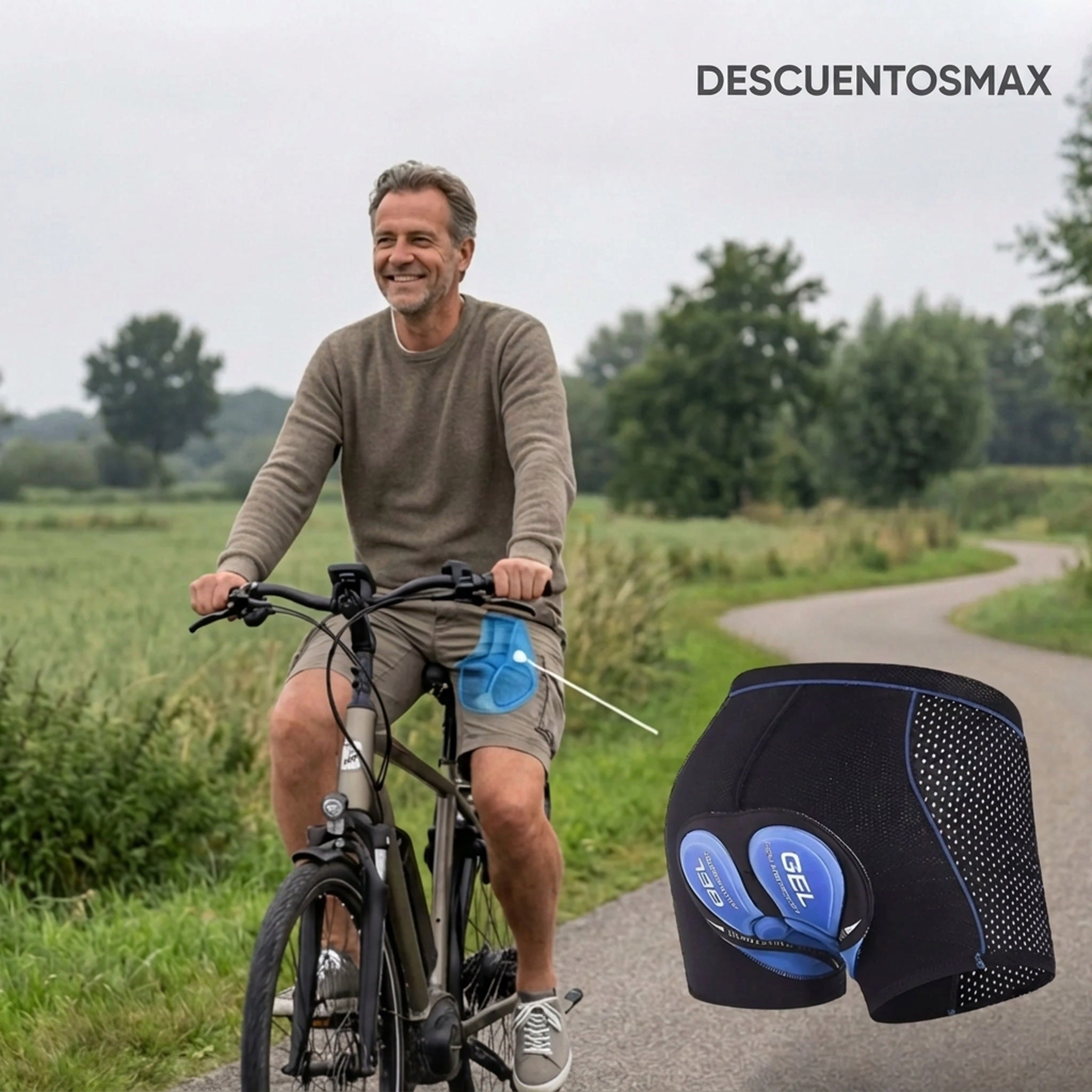 Culotte ciclismo para mujer y hombre | Pantalón corto bicicleta con almohadilla de gel | Ropa interior acolchada ciclism