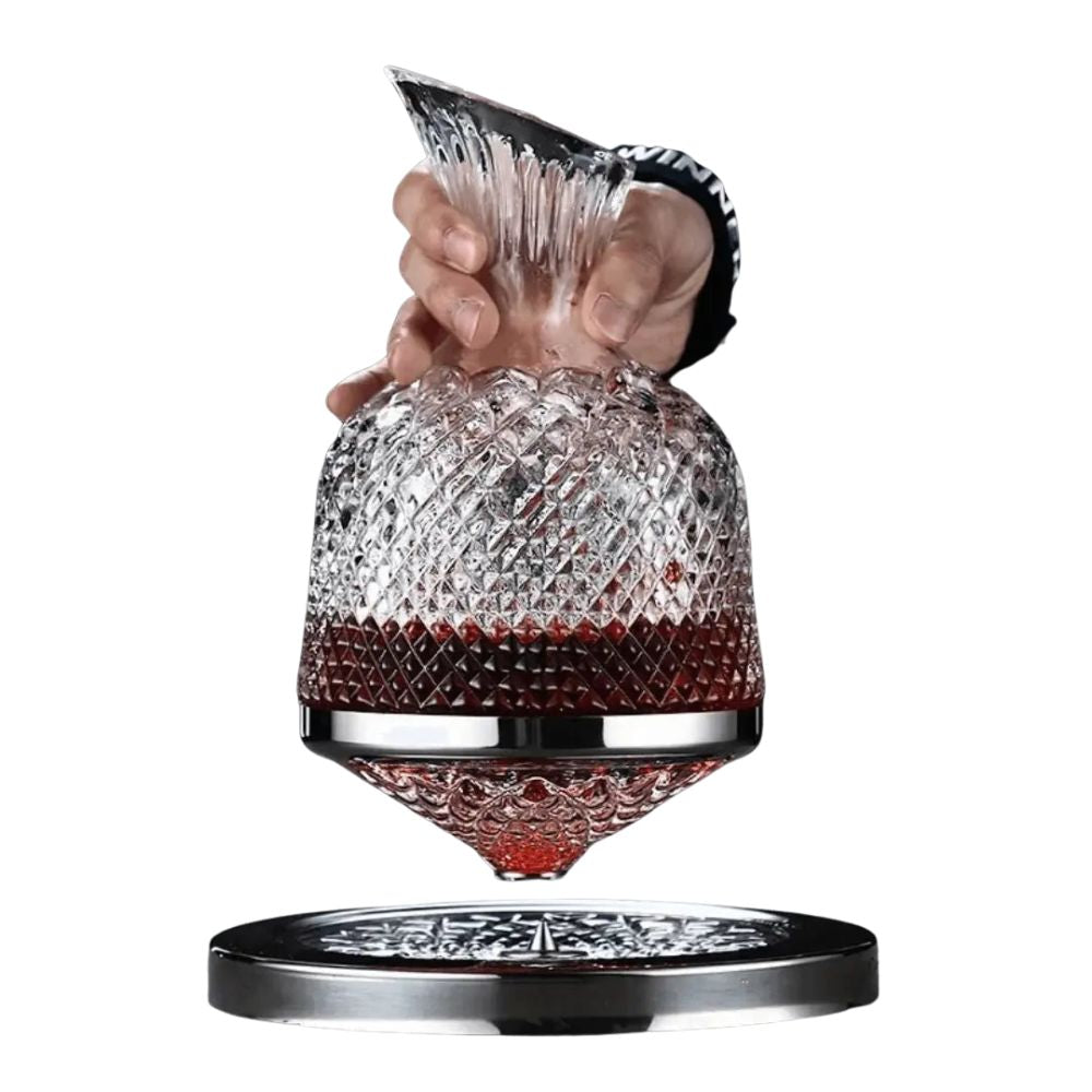 Decantador de vino | Base giratoria 360° y cristal | 1,5 l
