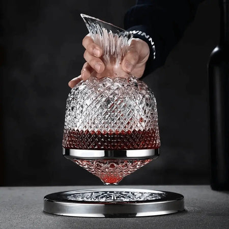 Decantador de vino | Base giratoria 360° y cristal | 1,5 l