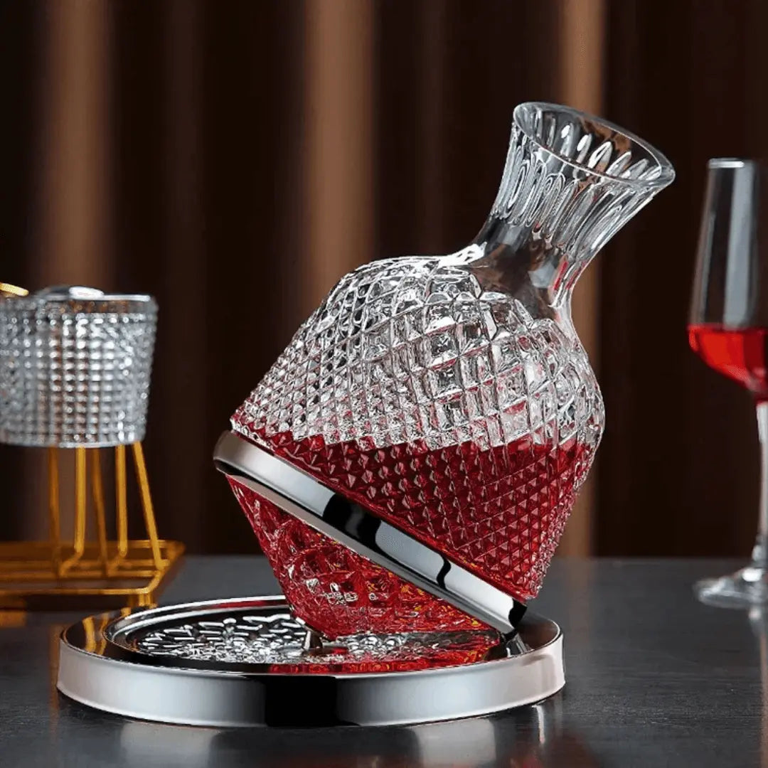 Decantador de vino | Base giratoria 360° y cristal | 1,5 l