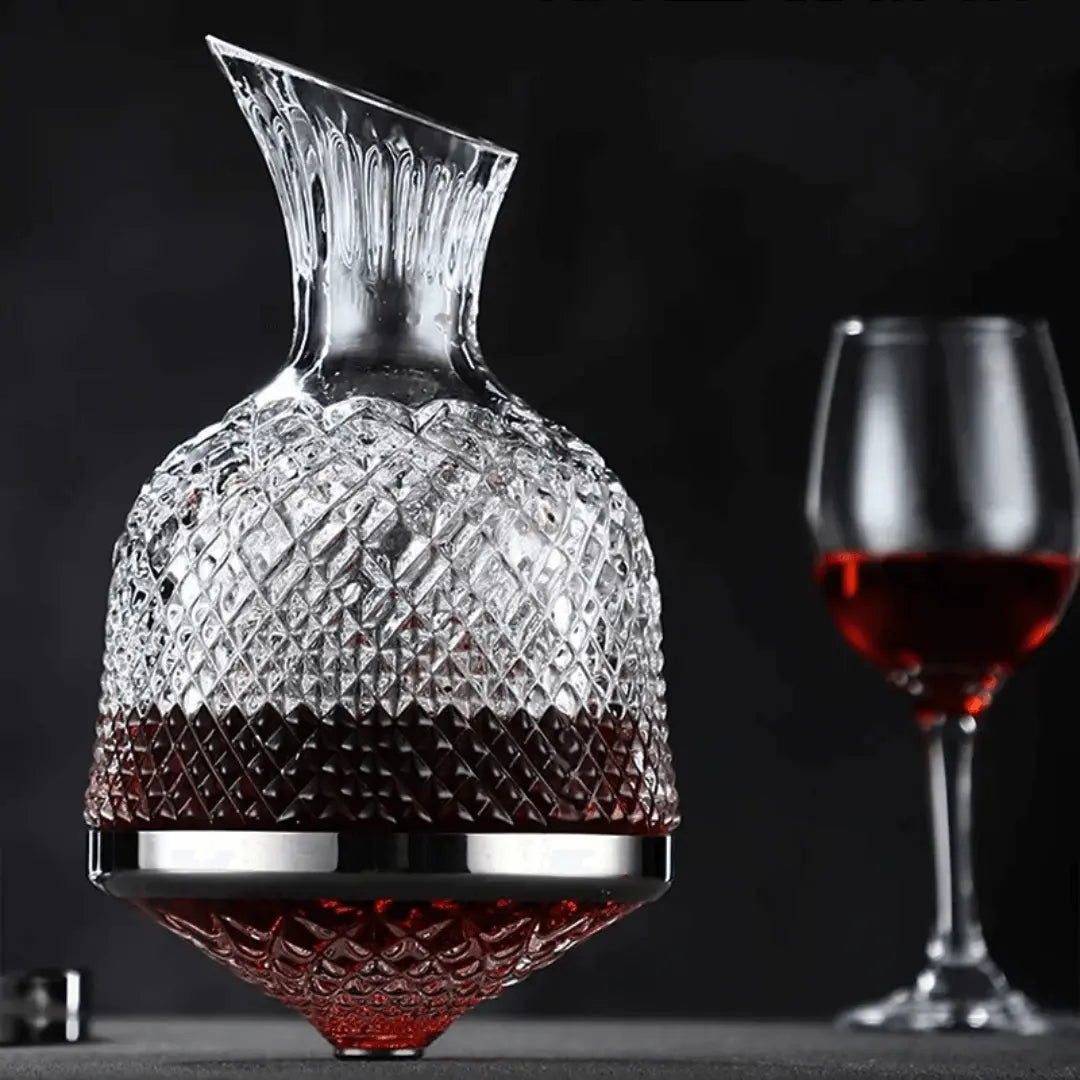 Decantador de vino | Base giratoria 360° y cristal | 1,5 l
