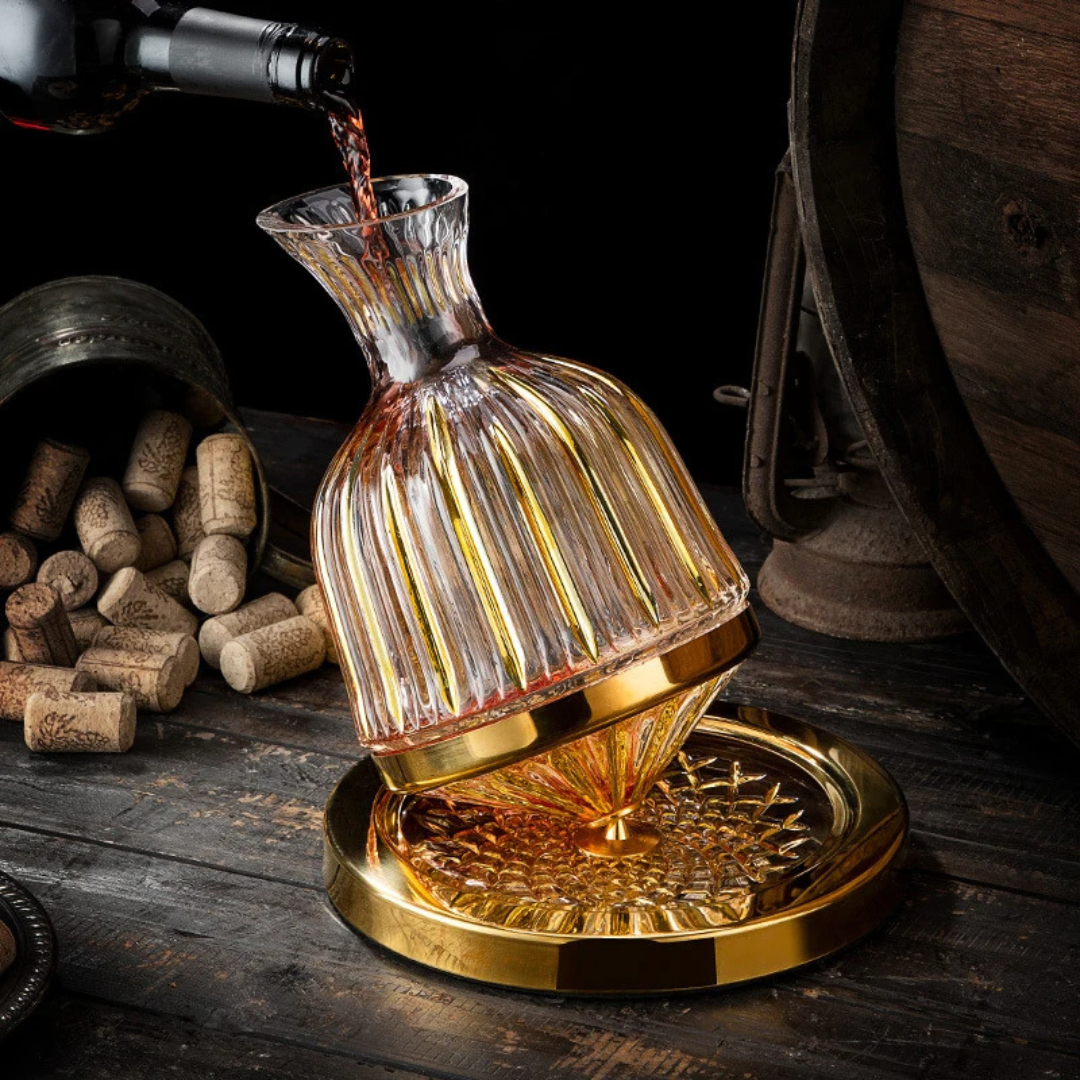Decantador de vino | Base giratoria 360° y cristal | 1,5 l
