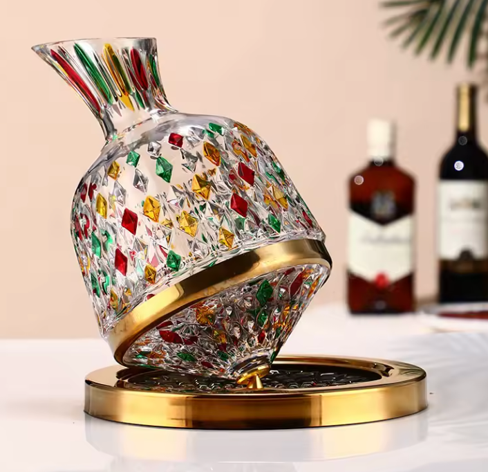 Decantador de vino | Base giratoria 360° y cristal | 1,5 l