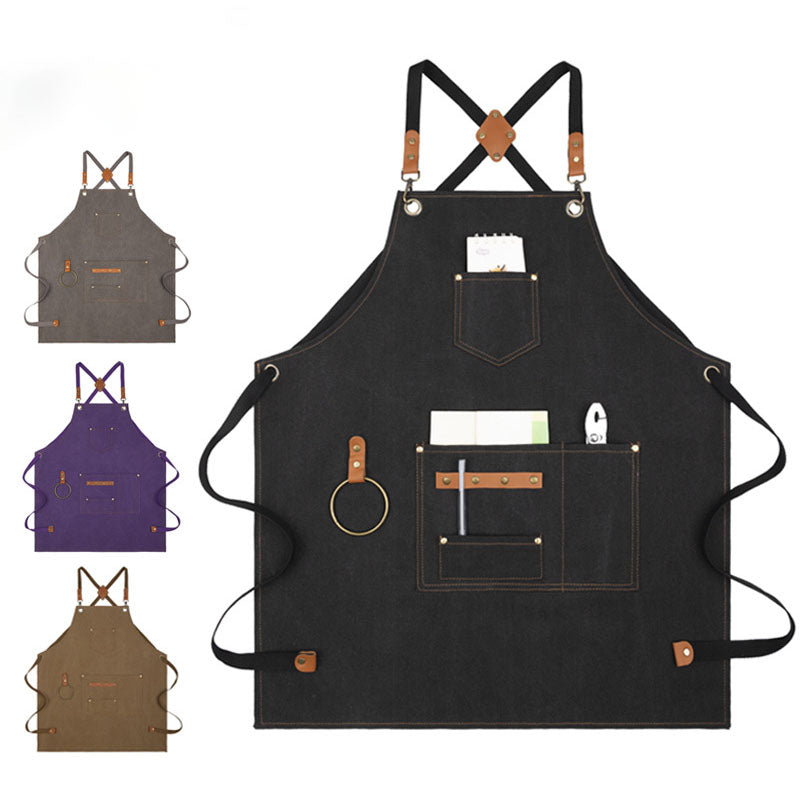 Delantal de lona sin mangas, impermeable y resistente al aceite