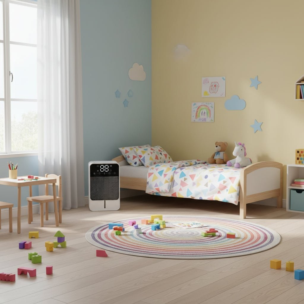 Deshumidificador Mini para Sótano y Dormitorio con Panel Táctil LED, Depósito de 1,5 l y Manguera de Drenaje