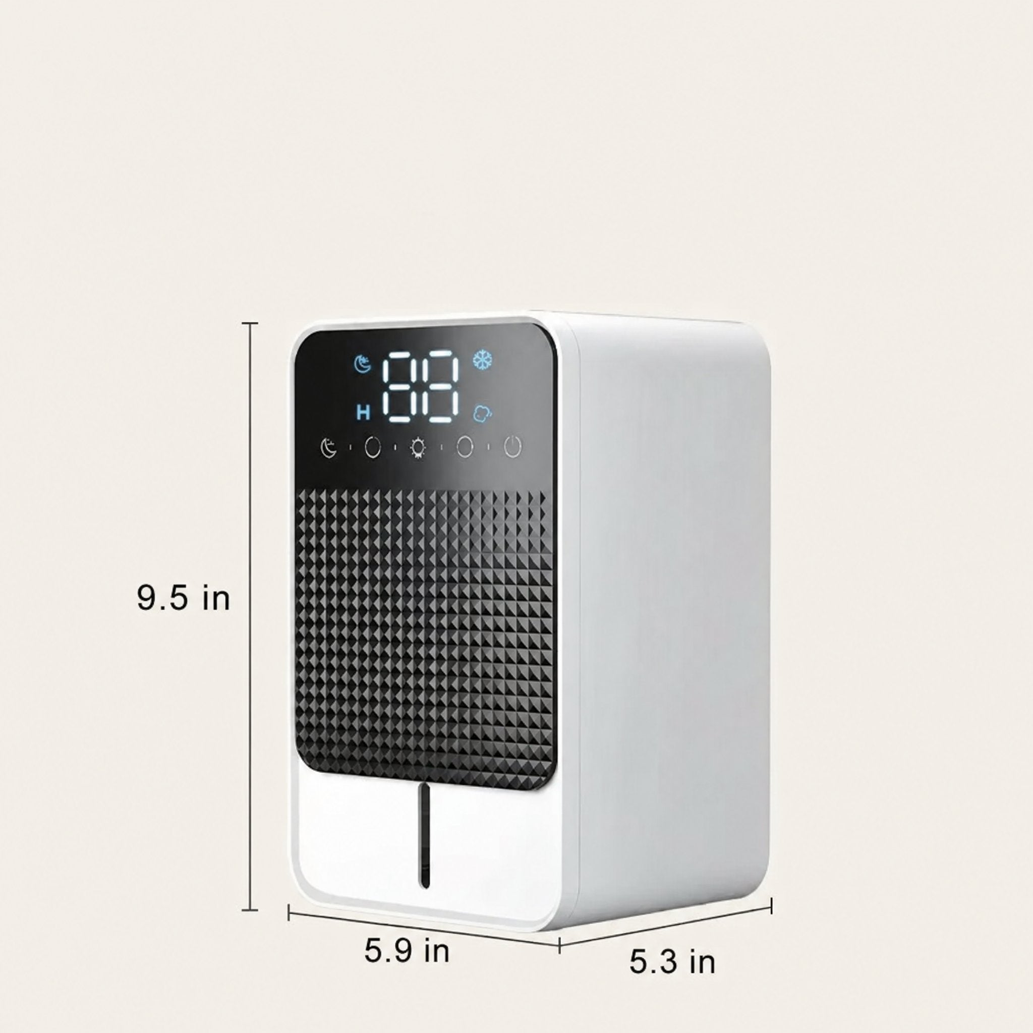 Deshumidificador Mini para Sótano y Dormitorio con Panel Táctil LED, Depósito de 1,5 l y Manguera de Drenaje