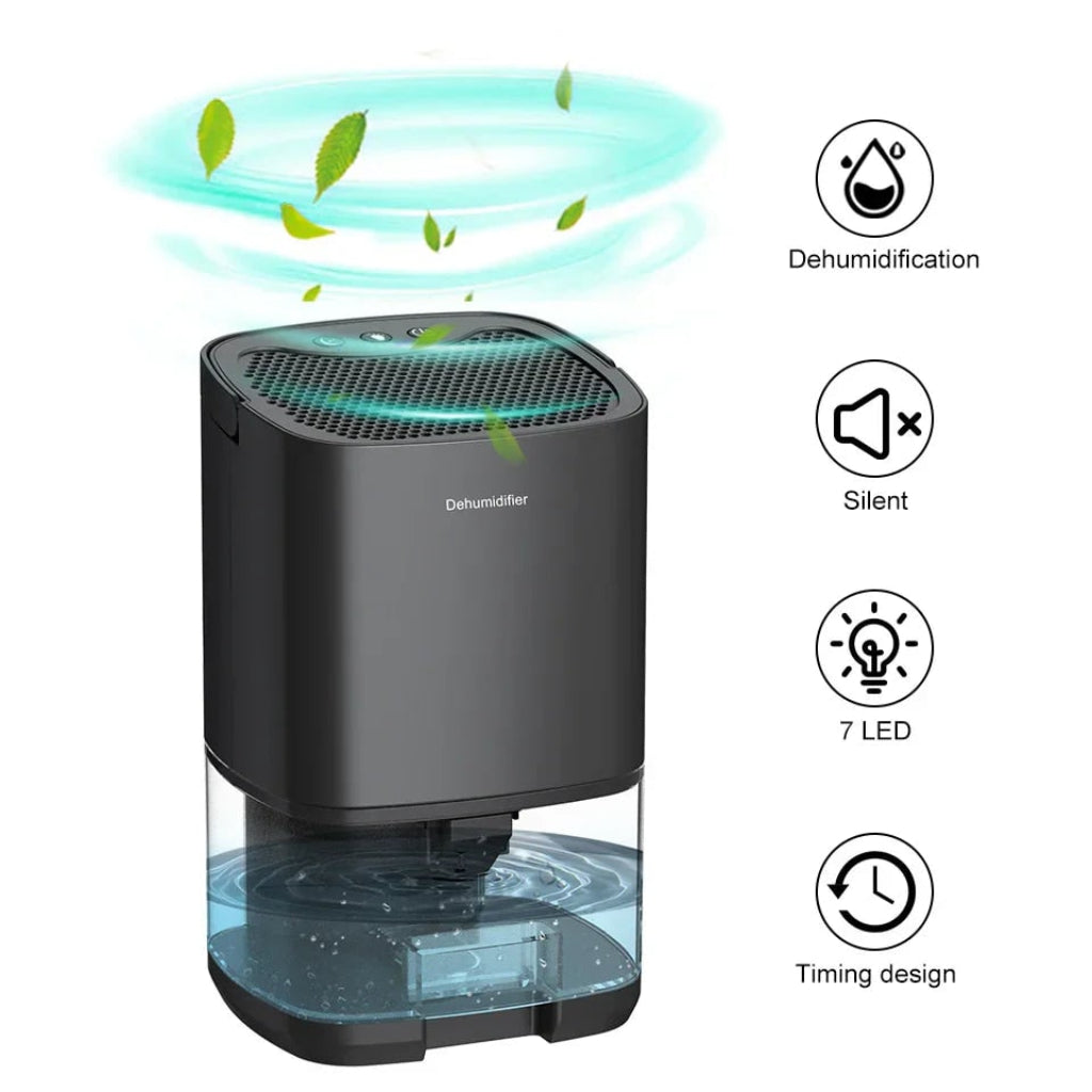 Deshumidificador portátil compacto para el hogar con filtro de aire