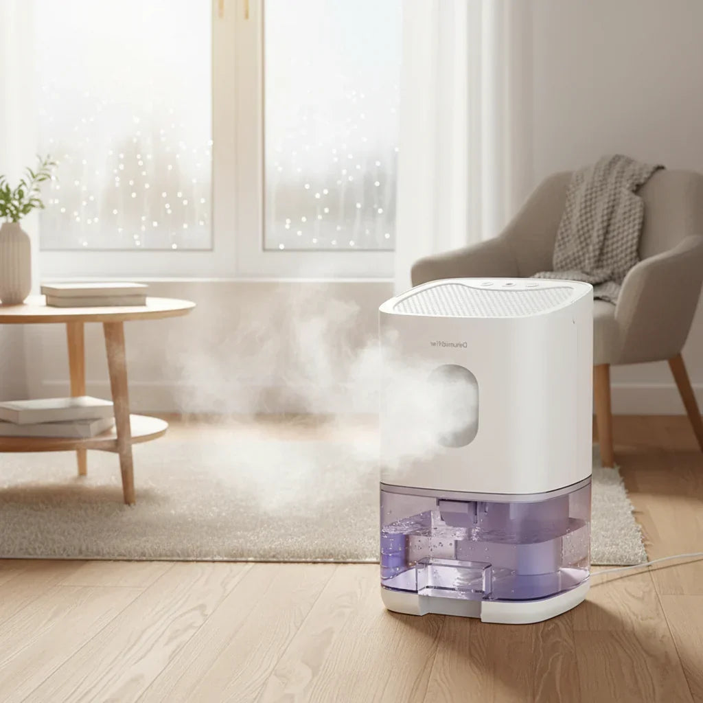 Deshumidificador portátil silencioso para espacios interiores