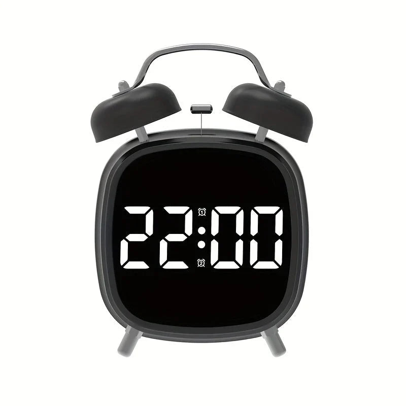 Despertador digital con alarma de doble campana y alimentación USB