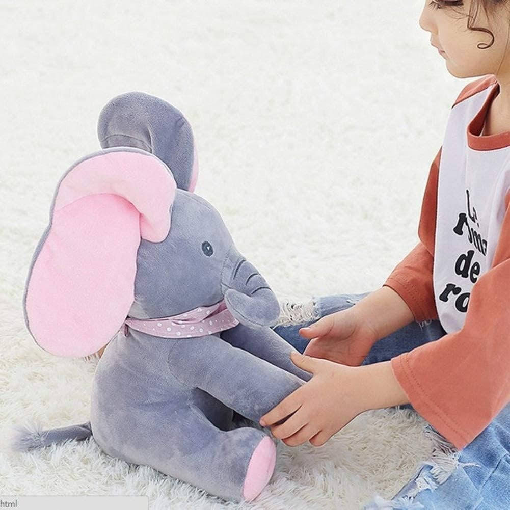 Elefante de peluche interactivo con cucú y canciones