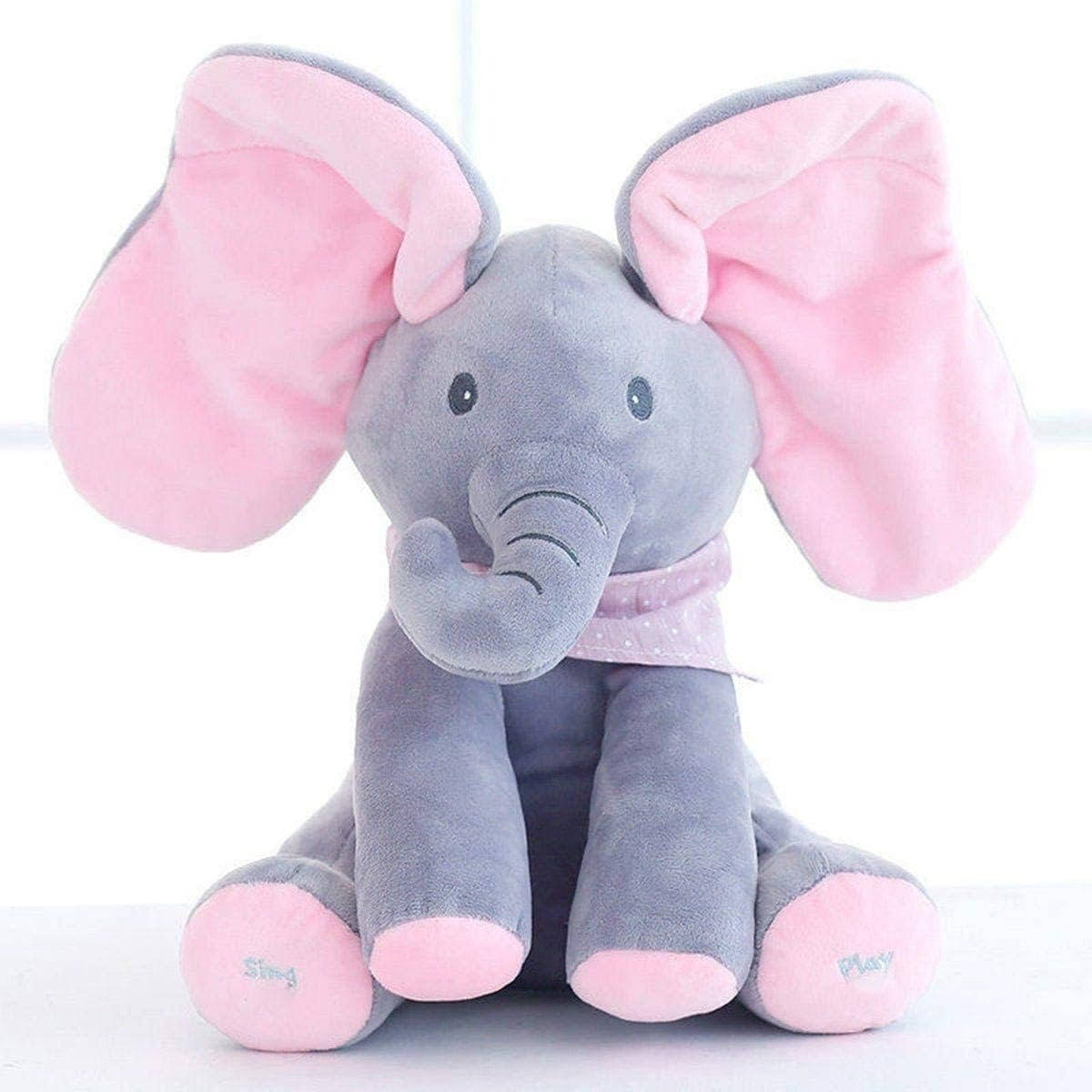 Elefante de peluche interactivo con cucú y canciones