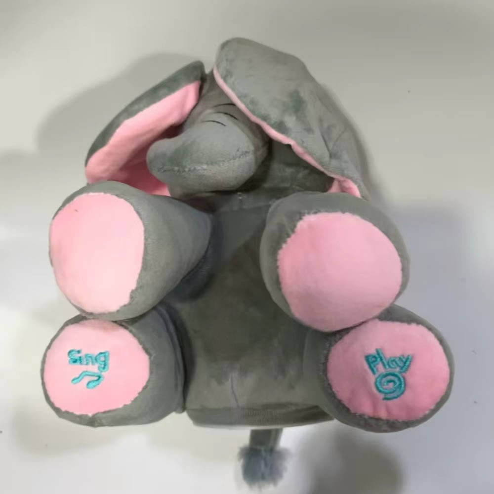 Elefante de peluche interactivo con cucú y canciones