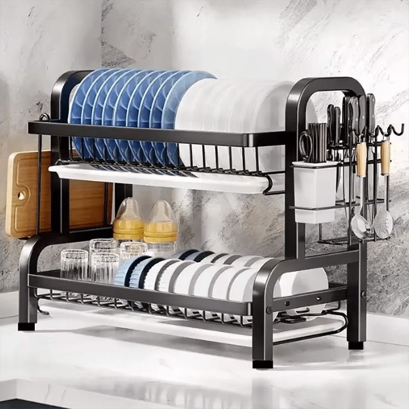 Escurreplatos de dos niveles – Orden y estilo en la cocina
