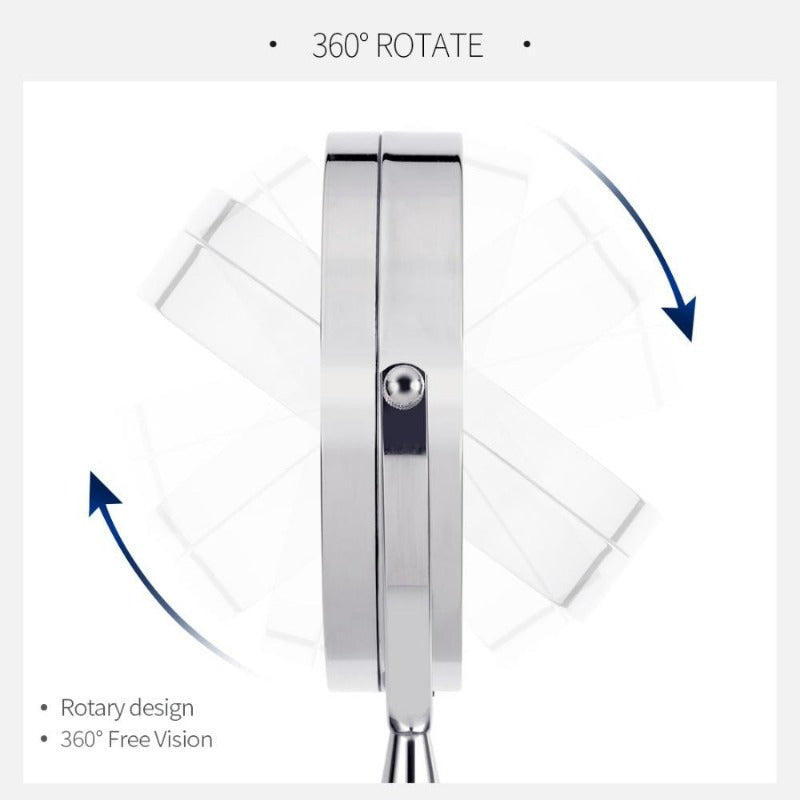 Espejo de Maquillaje LED de Doble Brazo, Aumento 1X y 7X, Montaje en Pared