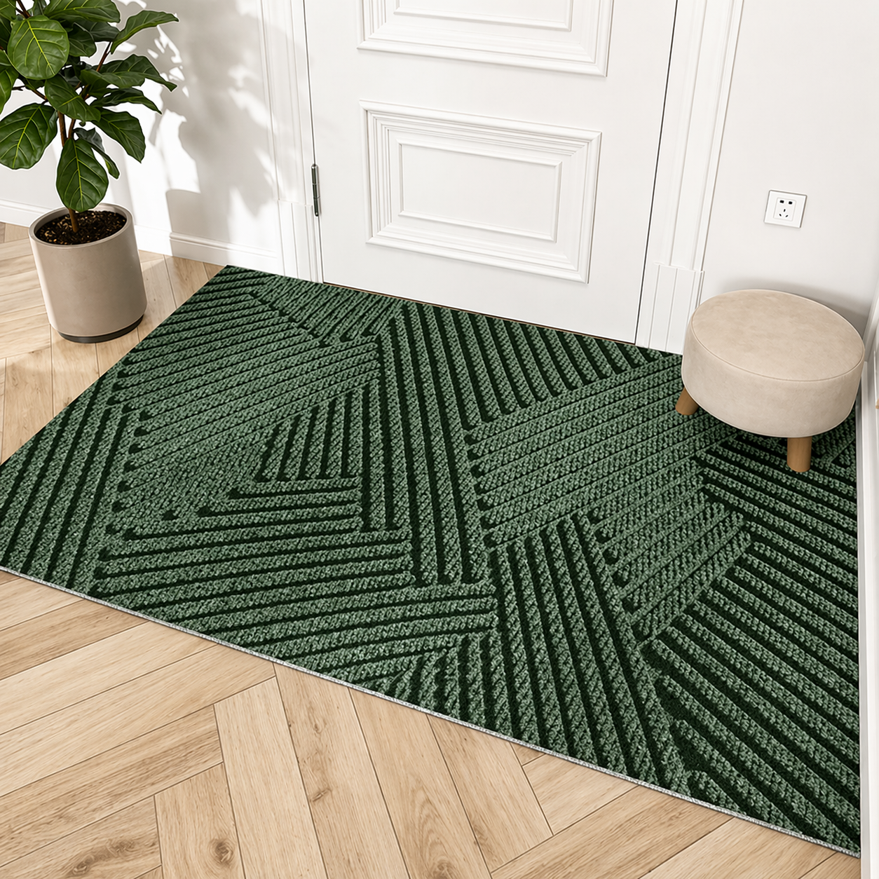 Felpudo antideslizante duradero | Alfombrilla de entrada moderna resistente a la suciedad