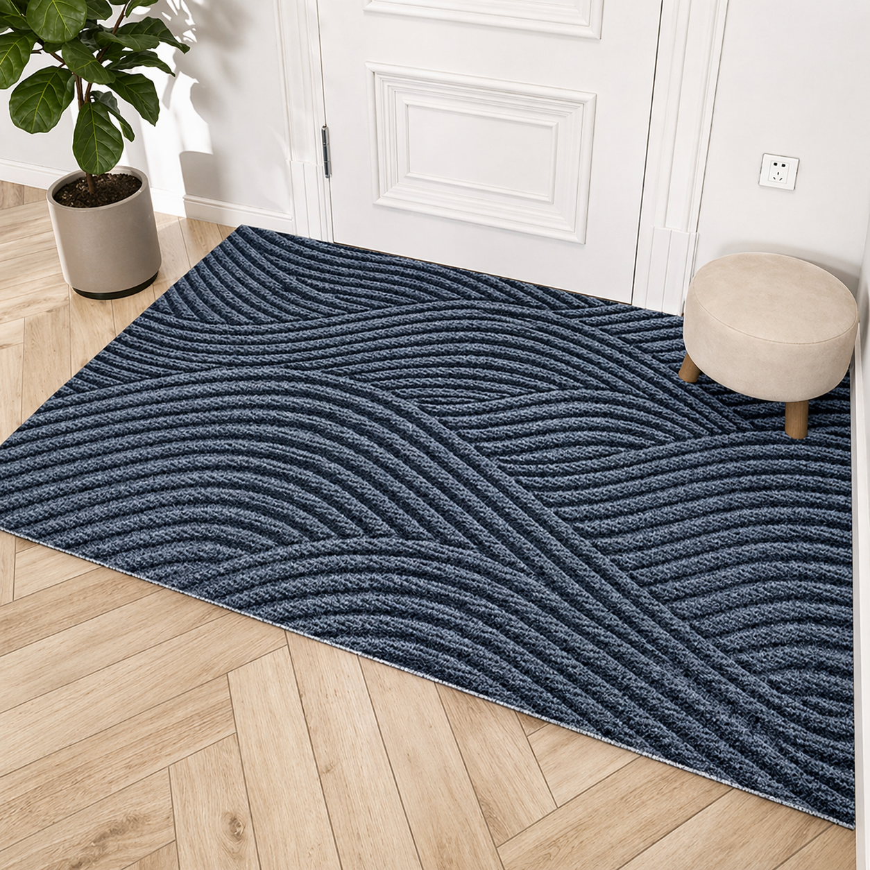Felpudo antideslizante duradero | Alfombrilla de entrada moderna resistente a la suciedad